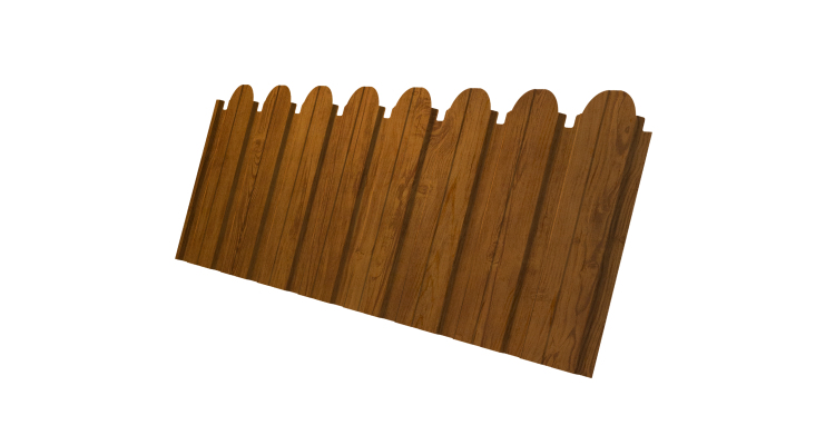 Профнастил С10B фигурный 0,45 Print Elite Golden Wood TwinColor