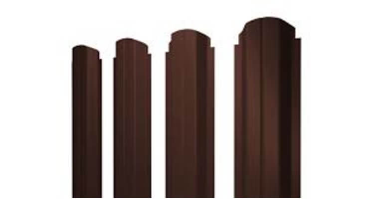 Штакетник П-образный B фигурный 0,4 PE-Matt-Double RAL 8017 шоколад