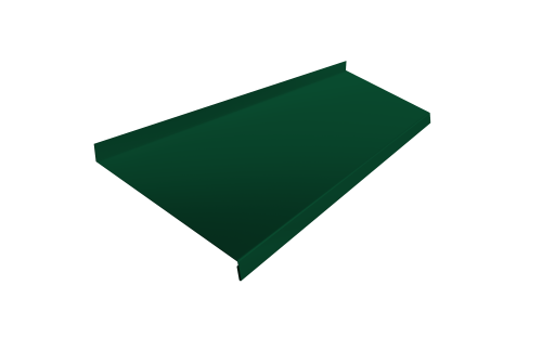 Отлив простой 200 0,5 Satin с пленкой RAL 6005 зеленый мох (2м)