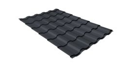 Металлочерепица кредо Grand Line 0,45 Drap TR lite RAL 7024 мокрый асфальт