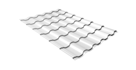 Металлочерепица кредо Grand Line 0,45 Drap TX RAL 9003 сигнальный белый