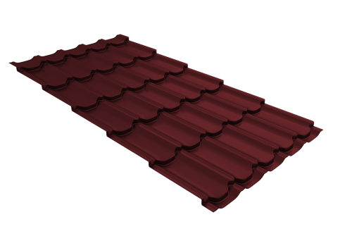 Металлочерепица квинта плюс 0,45 Drap TX RAL 3005 красное вино