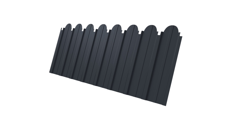 Профнастил C10A фигурный 0.5 Velur X RAL 7024 мокрый асфальт