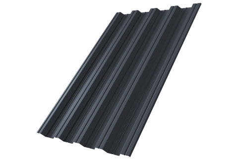 Профнастил НС44 Grand Line 0,5 Atlas X RAL 7024 мокрый асфальт