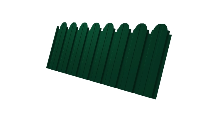 Профнастил C10B фигурный 0.5 PurLite Matt с пленкой RAL 6005 зеленый мох