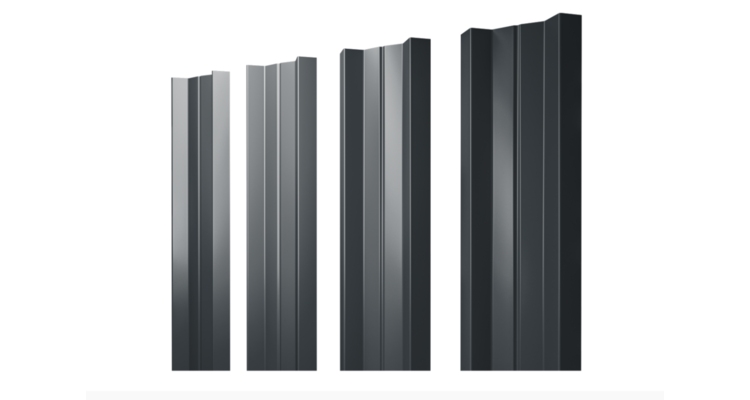 Штакетник М-образный А с прямым резом 0.45 PE RAL 7016 антрацитово-серый