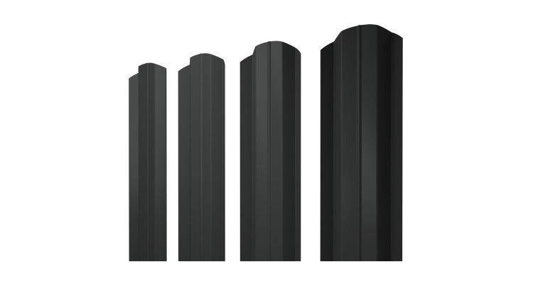 Штакетник М-образный В фигурный 0,5 Rooftop Бархат RAL 7016 антрацитово-серый