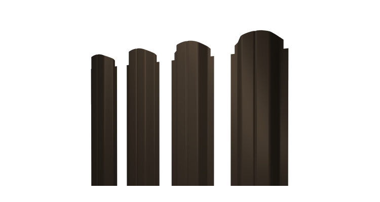 Штакетник П-образный A фигурный 0,5 Drap TX RR 32 темно-коричневый