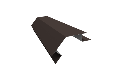 Планка угла внешнего сложного 135 градусов Блок-хаус new 0,45 PE с пленкой RR 32 темно-коричневый (2м)