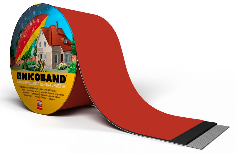 Лента герметизирующая Технониколь Nicoband самоклеящаяся 10мх30см, красная