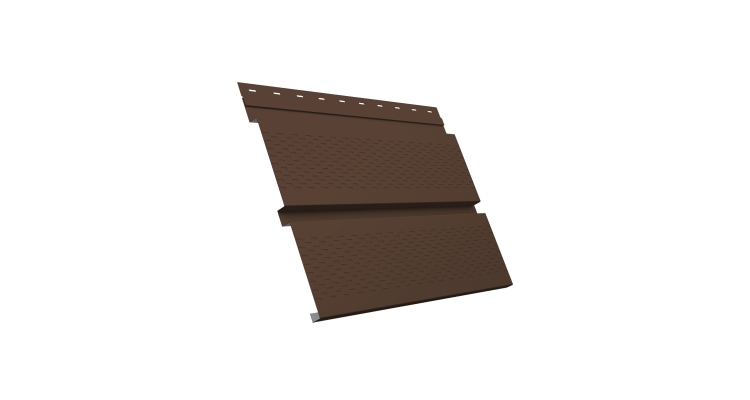 Софит металлический Квадро Брус с перфорацией 0,45 Drap TR с пленкой RAL 8017 шоколад