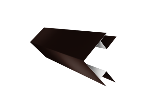 Планка угла внешнего сложного Экобрус Grand Line 0,5 Satin с пленкой RAL 8017 шоколад (2м)