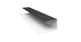 Планка П-образная завершающая сложная (КД) 0,45 Drap ST RAL 7024 мокрый асфальт (3м)