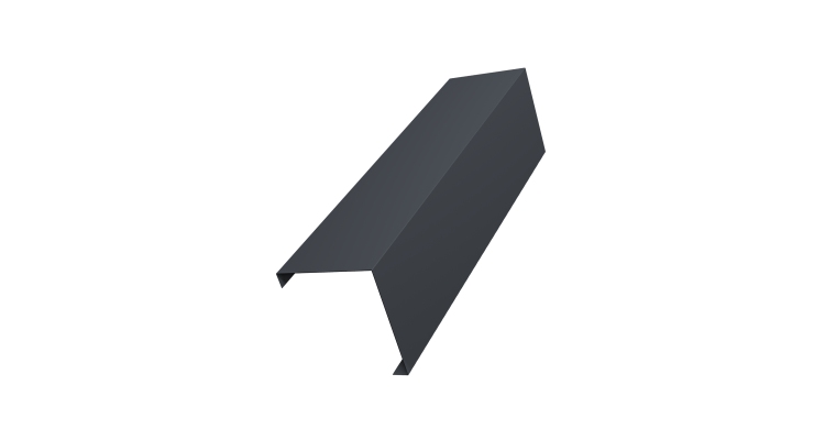 Декоративная накладка на столб универсальная угловая 60х60 для забора жалюзи 0,45 Drap-double TX RAL 7024 мокрый асфальт (1,8м)