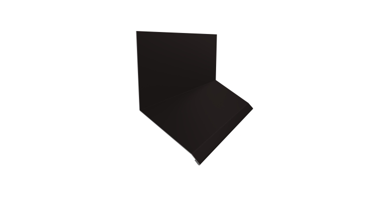 Планка примыкание верхнее к стене фальц Grand Line 150х130х20 0,5 Drap TX RAL 9005 черный (2м)