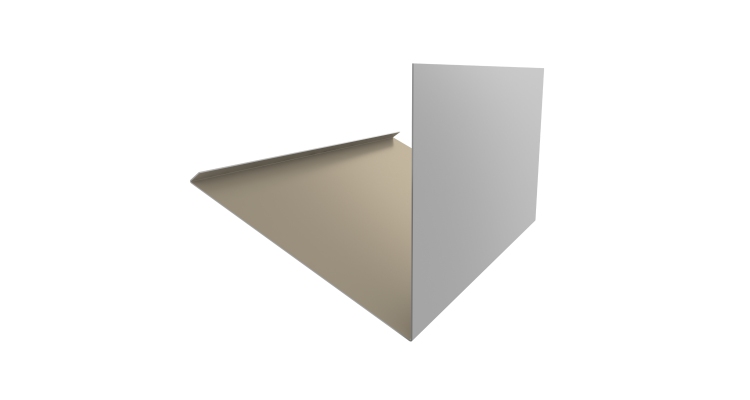 Планка примыкание верхнее к трубе фальц Grand Line 0,5 Satin с пленкой RAL 1015 светлая слоновая кость (3м)