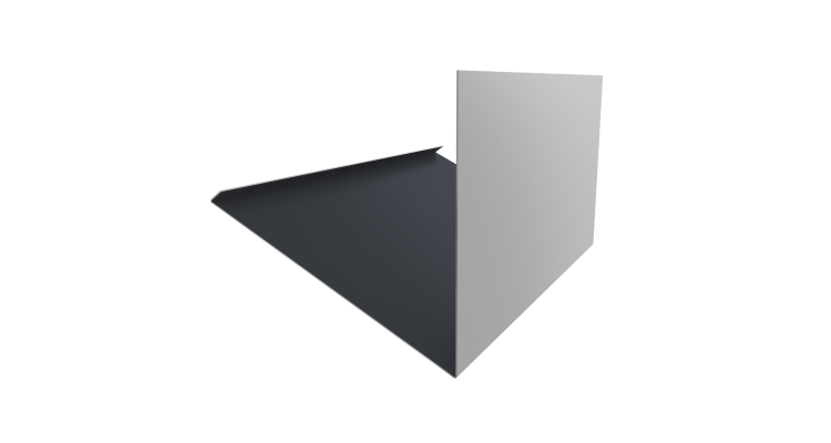 Планка примыкание верхнее к трубе фальц Grand Line 0,5 Drap TX RAL 7024 мокрый асфальт (2м)