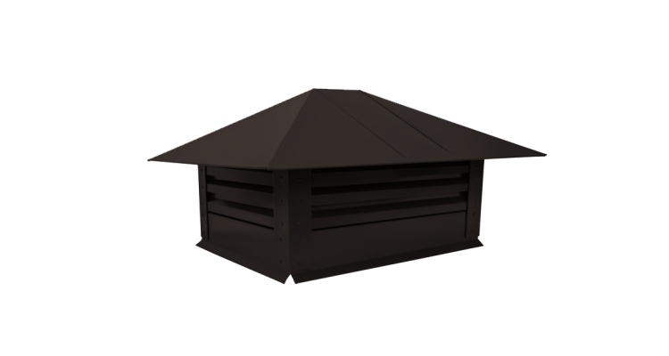 Дымник на трубу с жалюзи 520х390мм 0,45 Drap с пленкой RR 32 темно-коричневый