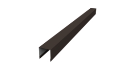 Планка вертикальная лицевая для забора жалюзи Palermo 0,5 Drap TX RR 32 темно-коричневый (2м)